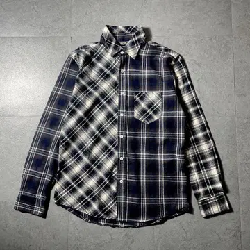 레어 세만틱 디자인 플란넬 셔츠 절개 디자인 y2k 그런지