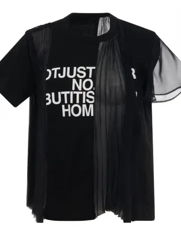 [ sacai ] 시스루 반팔 T셔츠 블랙