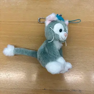 디즈니 캐릭터 고양이 봉제 인형 스트랩 그레이