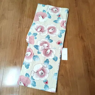 utatane 유카타 단품 동백꽃과 스트라이프