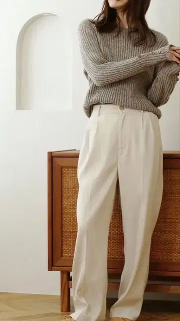 NOAHL MIX 니트 버튼 풀오버 [ 팬츠 세트 ]