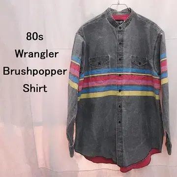 80s Wrangler 랭글러 Brushpopper 셔츠 보더