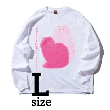 카네코 아야노 미소노 유니버스 원맨쇼 롱T 형광 핑크 프린트 L