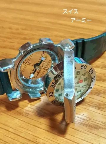 스위스 아미 밀리터리 방위계 온도계 남성용 손목시계 작동품