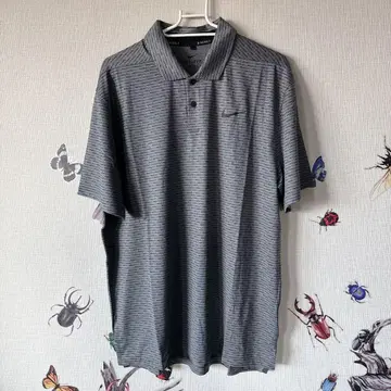 나이키 드라이 핏 엑스트라 그레이 스트라이프 골프 셔츠