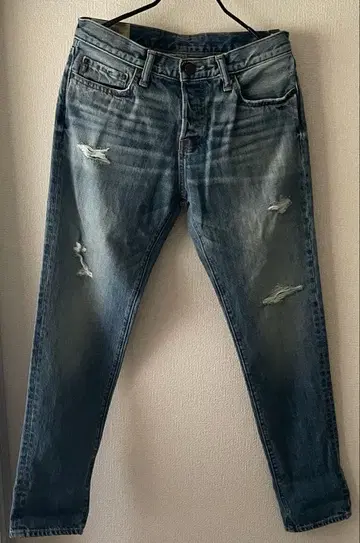 Abercrombie&Fitch 남성용 데님 청바지 데미지 가공