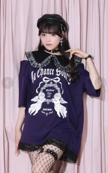 NOEMIE 노에미 체크 프릴 롱 티셔츠