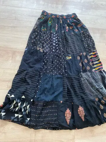 JAGANNATH 자간나트 인도 면 스커트 패치워크 스커트 면