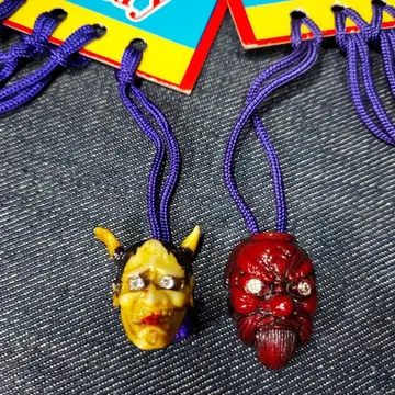 반야 텐구 스트랩 키링 끈 장식 2개 세트 쇼와 레트로