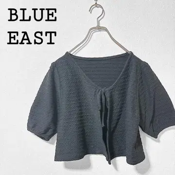 블루이스트 반팔 케이블 무늬 리본 숏 기장 가디건 볼레로 구제 의류