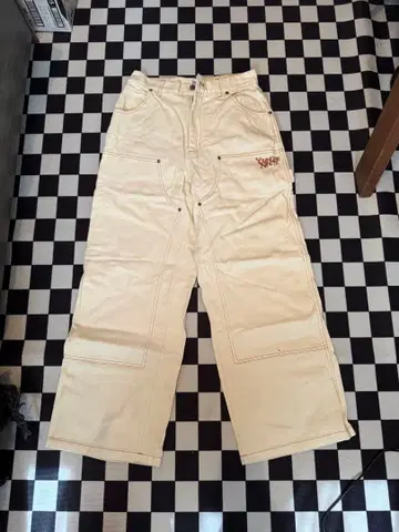 Y2K YOUNGER NEXY 와이드 페인터 팬츠 화이트 데님 워크 배기