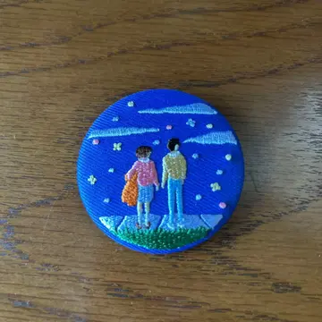 스튜디오 지브리 자수 핀 배지 귀를 기울이면