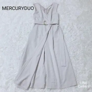 머큐리 듀오 살로펫 베이지 와이드 팬츠 V넥 벨트 포함