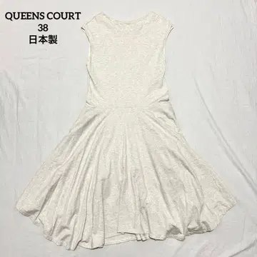 퀸즈 코트 일본제 슬리브리스 플레어 원피스 38 코튼