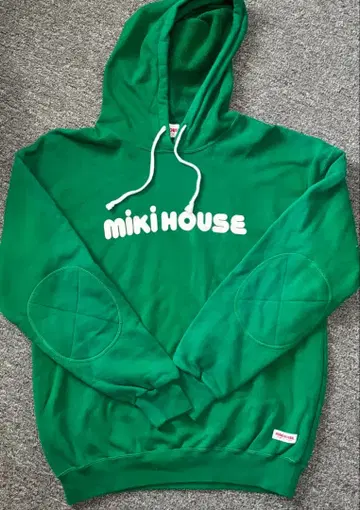 miki house 그린 후드 부착 후드티