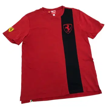 4C486-63 페라리 x 퓨마 티셔츠 남성용 L 빨간색