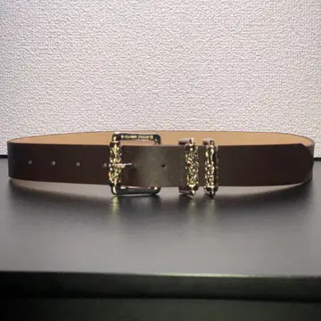 벨트 브라운 조각 디자인 전체 길이 100cm 폭 3.4cm Pu