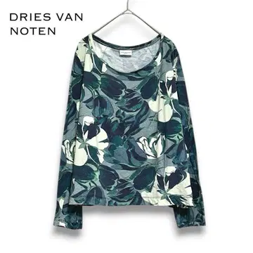 드리스반노튼 코튼 100% 꽃무늬 티셔츠 긴팔 M