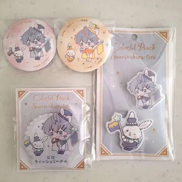 컬러풀피치 히로 산리오 캔뱃지 클립 이름표 클립 헤어 클립