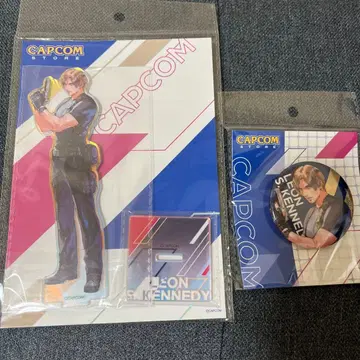 바이오하자드 레온 아크릴 스탠드 홀로그램 캔뱃지 미타 치세 캡콤