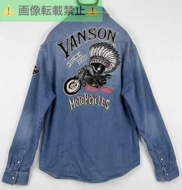 VANSON x 루니툰 자수 맨투맨 데님 셔츠 XXL