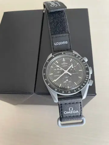 OMEGA Swatch 콜라보 손목시계 크로노그래프 블랙
