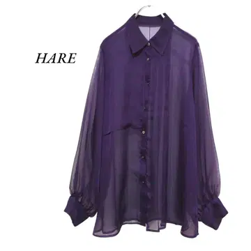 HARE 시어 플리츠 셔츠 퍼플 하레