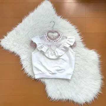 LIZ LISA 프릴 달린 화이트 반팔 상의