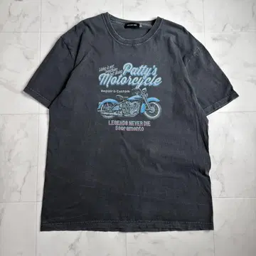 아메리칸 바이크 T셔츠 빈티지 크러쉬 구형 자동차 페이드 아메카지
