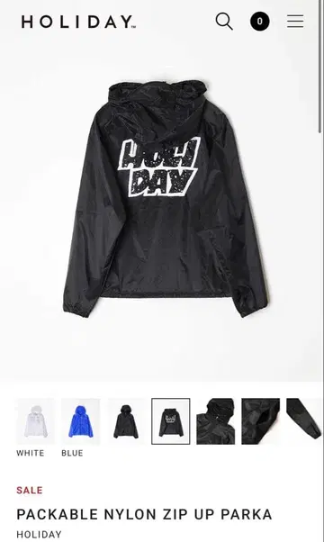 holiday zip 후드티 포켓터블 블랙