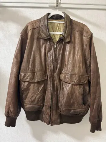 브라운 가죽 자켓 구제 의류