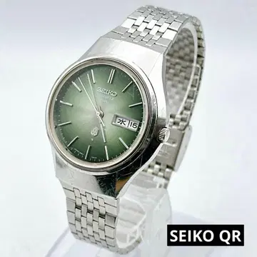 SEIKO 세이코 쿼츠 남성용 손목시계 그린 데이데이트 레어 작동