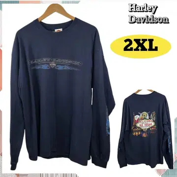 빈티지 할리데이비슨 라스베가스 긴팔 T셔츠 2XL