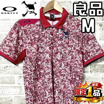 [ 선착순 ] 오클리 스컬 남성용 반팔 피케 셔츠 M 올 패턴 레드 계열