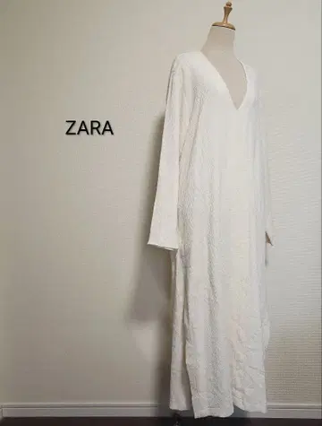 ZARA 카프탄 롱 원피스 아이보리 해외 M