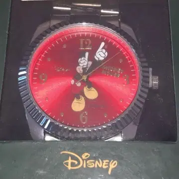 Disney 미키 빈티지 손목시계 다이얼 레드 빨간색