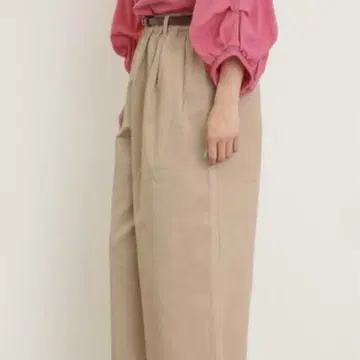 사만사 모스모스 벨트 부착 치노 와이드 팬츠