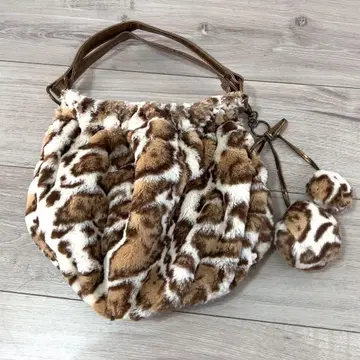 헤이세이 갸루 레오파드 퍼 숄더백 레오파드 무늬 y2k 그런지