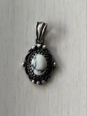 화이트 터콰이즈 실버 925 목걸이 탑