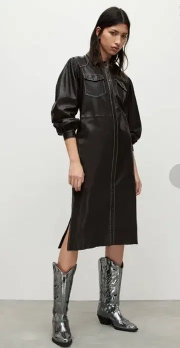 ALLSAINTS 양가죽 가죽 드레스 원피스 새상품급