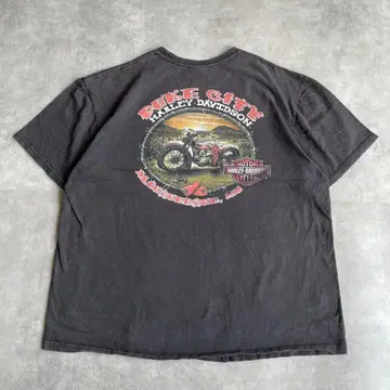 할리데이비슨 T셔츠 바이크 구제 의류 프린트 2XL 블랙 20509