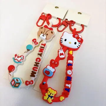 산리오 캐릭터즈 대상 고무줄 키링 키티 타이니참