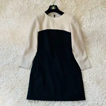 ADORE 원피스 바이컬러 화이트 블랙 포멀