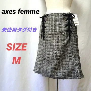 미사용 axes femme 레이스업 트위드 스커트 M