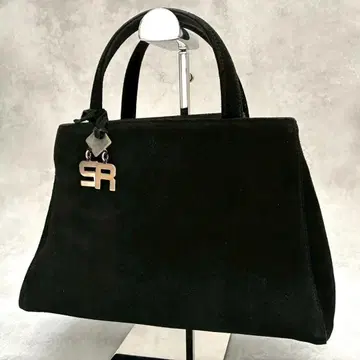 새상품급 소니아 리키엘 핸드백 스웨이드 SR 로고 참 블랙