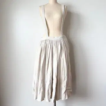 THE FACTORY 빈티지 린넨 서스펜더 플리츠 스커트