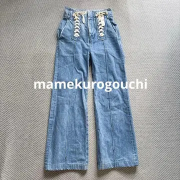 새상품급 mamekurogouchi 마메쿠로구치 레이스업 데님 팬츠