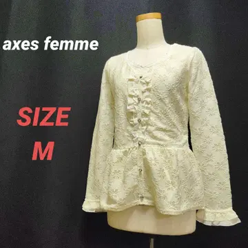 axes femme 엑시즈팜 자수 레이스 블라우스 꽃무늬 프릴 M