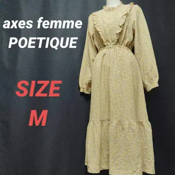 axes femme POETIQUE 꽃무늬 롱 원피스 프릴 맥시 M