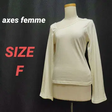axes femme 엑시즈팜 긴팔 티셔츠 리본 화이트